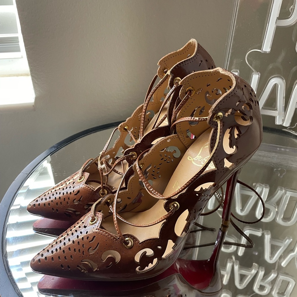 Brown Lace-Up Louboutin